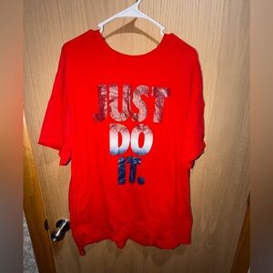 Nike Red 'Just Do It' Short Sleeve Tee